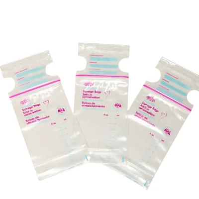 Milk Storage Bags Breast Smell Proof Leak Resistant Bpa Free Resealable Ldpe Plastic Breast Milk Storage Bag