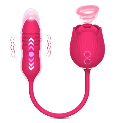 Rose Vibrator for Women and Dildo Rose Licking Dildo Thrusting Nipple Clitoral Vibrating Egg Tongue Lick Clitoris Sucker Sex Toy