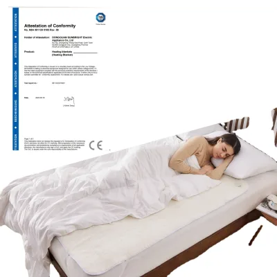 Soft Warm Sherpa Fleece and Polyester Material 6 Heat Settings Adjustable Temperature Two Heating Zones Electric Heating Blanket