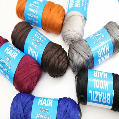 100% Acrylic Hand & Machine Knitting Brazil Wool Hair Yarn for African Synthetic Braiding Hair Threading Cheap Price