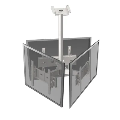 Height Adjustable 3-Screen Ceiling Mount with Vesa Max 600*400 for 30-60'' Inch TV TV Mounts & Carts