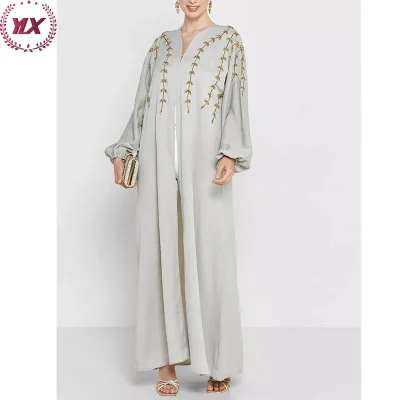 Factory Price OEM Service Logo Size Color Elegant Embellishment Flowy Simple Design Polyester Arabic Dubai Islamic Clothing