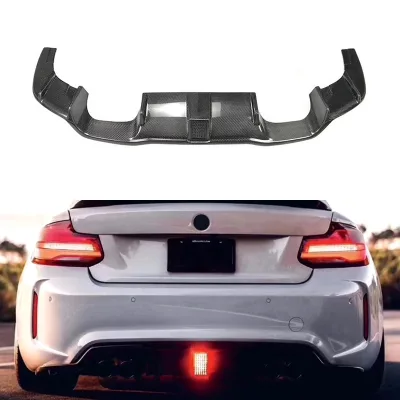 2015Y+ F87 M2 Carbon Fiber K-style Rear Diffuser with Brake Light M2 Rear Lip Car Accessories Auto Parts