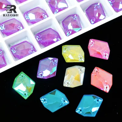Wholesale Supplier Premium Cosmic Shape Neon AB Crystal Rhinestones Flatback Glass Beads Sew-on Rhinestone for Wedding Dress