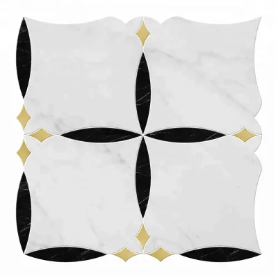 Trendy Simple Pattern Floor Marble Tile Mosaic Waterjet