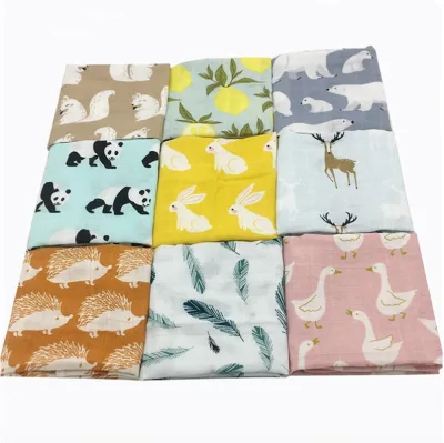 Newborn Soft Organic Cotton Sublimation Baby Swaddle Blanket