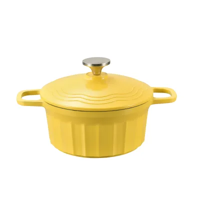 Enameled Aluminum Dutch Oven with Lid Waves Dual Handle Metal Soup Pot Dutch Oven for Sourdough Baking Non-Toxic Oven Safe
