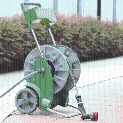 Garden Portable ABS Plastic Hose Reel Cart with Adjustable 60m 1/2" Hose Caddy BS Standard 2-Year Warranty for Garden Tools