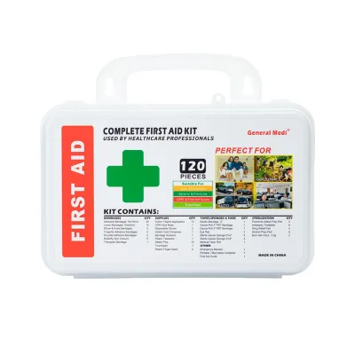 120 Pieces Compact Hardcase White First Aid Kit Custom First Aid Box Portable Waterproof Plastic First Aid Equipments Box