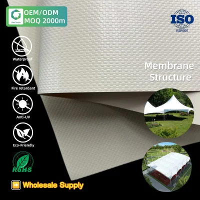 Wind-Resistant Design 1350GSM 2000D PVC Tensioned Membrane Structure for Car Shelter Car Parking Shed