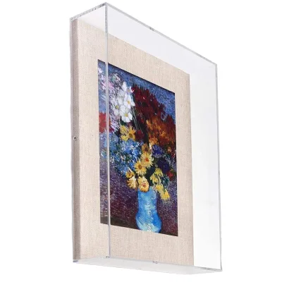Customized 11 X 14 Inch Acrylic Clear Shadow Box Wall Mount Acrylic Shadow Frame Box for Artwork Display