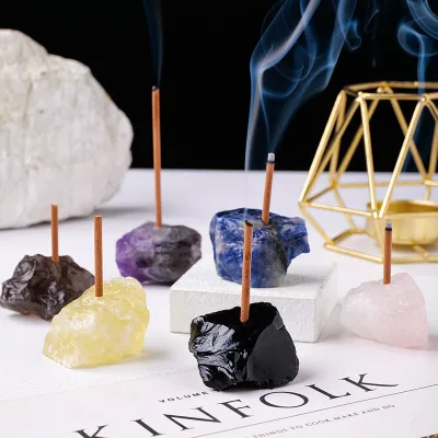 Wholesale Crystal Raw Stone Incense Holders, Diffusers, Incense Burners for Worship, Incense Holders for Offerings
