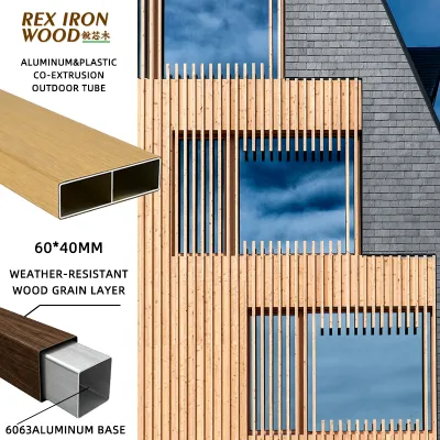 Zero Warping Modular Design Full Range Dimensions Waterproof 3D Textured Wood Grain Aluminum Reinforced Wood Composite Exterior