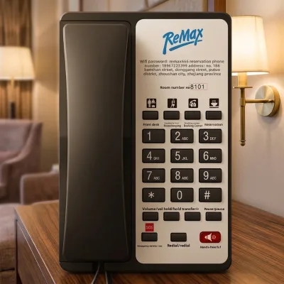 Free Custom Logo Printing Hotel Telephone Guestroom Speed Dial Faceplate Corded Landline Phone for Hospitality Project