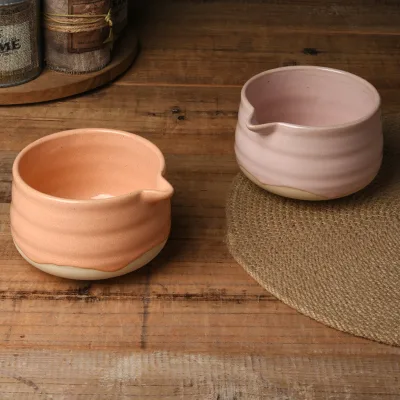 Reactive Color Customized Tea Set Nordic Style Tea Ceremony Powder Mixer Matcha Bowl