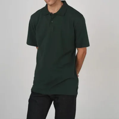 Custom Logo Men's Summer Golf Short Sleeve for Shirt 100% Cotton Button Front Breathable Fabric