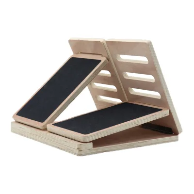 BunnyHi LJB013 Wholesale Adjustable Incline Board Calf Stretcher Fitness Power Training Wooden Slant Stretch Board