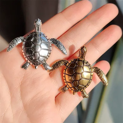 Cute Jewelry Animal Metal Craft Enamel Rhinestone Sea Turtle Brooch Accessories