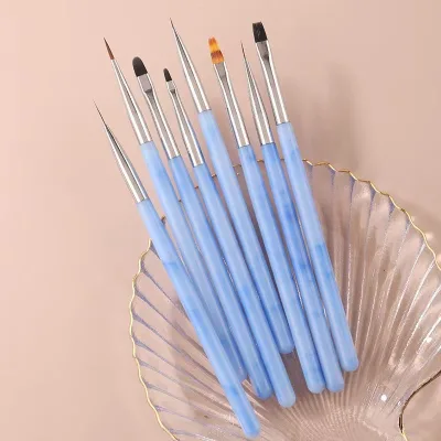 8pcs Hot Manicure Kit Nail Painting Brush Pens Nail Art Brush Design Liner Set Uv Gel Liner Nail Art Set