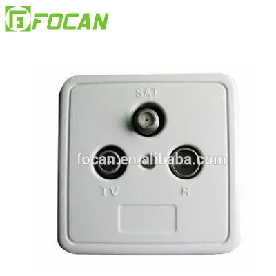 Three Holes TV/SAT TV 5-2400MHZ TV Satellite Wall Socket