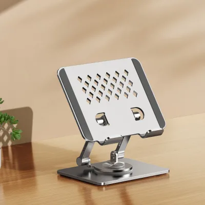 Metal Tablet Stand 360-Degree Rotation Adjustable Holder for iPad Dimensions 16.8x13.8x3.8CM for Online Classes Learning Live