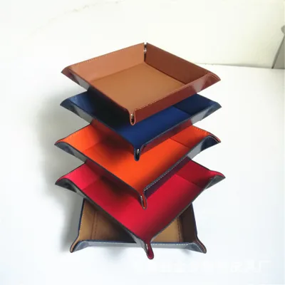 Multicolor Custom Logo Gambling Holder Rolling PU Leather Velvet Folding Case Dice Tray Cup Set Velvet for DND RPG Dice Tray