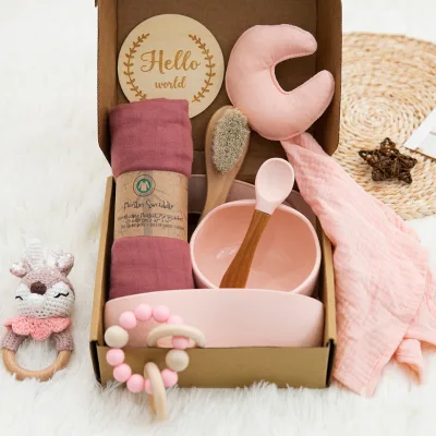 Baby Lovey Comforter Toy Muslin Security Blanket Gift Set New Born Baby Gift Sets