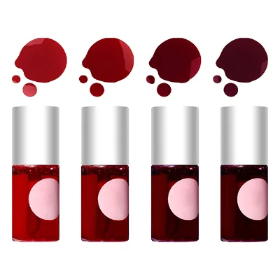 4 Pcs Fruit Lip Stain Private Label Vivid Watery Lip Tint Custom Logo Tint Liquid Lipstick Matte Private Label Stain for Lip