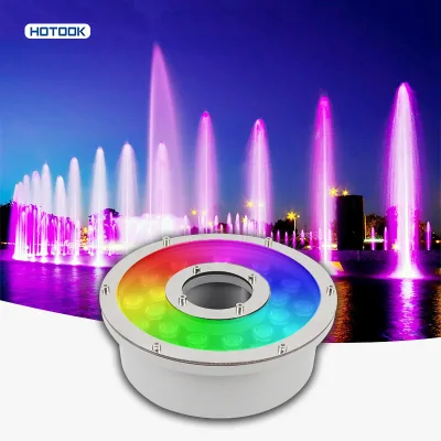 HOTOOK Outdoor Dancing Water LED Fountain Light DMX/RF Remoto Control IP68 Waterproof LED Fountain With LED Light RGB RGBW