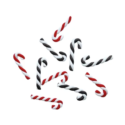 CEHNXI Wholesale 2.5cm Mini Christmas Candy Cane Sticks 100pcs DIY Craft Plastic Eco-friendly Educational Handmade Slime Making