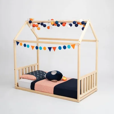 Bedroom Wooden Children Solid Wood Baby Crib Children Bed Baby Cradle Classic House Beds Toddler Beds