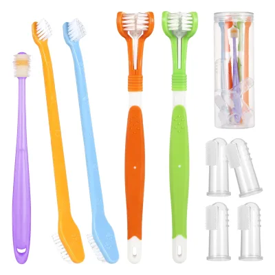 Multiple Combinations Dog Finger Toothbrush Puppy Toothbrush Cleaning Kit for Small Dog