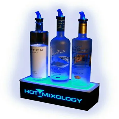 Direct Sale High-End Illuminated Acrylic LED Wine Rack Creative Display Stand for Bar Counter Luxury Liquor Rack