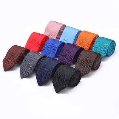 Wholesale Solid Necktie Black Kint Tie High Quality Kint Necktie for Men