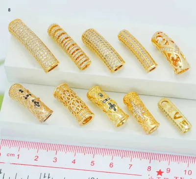 Fashion Micro Zircon Pave Spacer Bead Long bar Hole Beads for Bracelet Necklace Jewelry Making