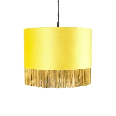 Fashion Luxurious New Model Easy Fit Fringed Velvet Fabric Pendant Lampshade
