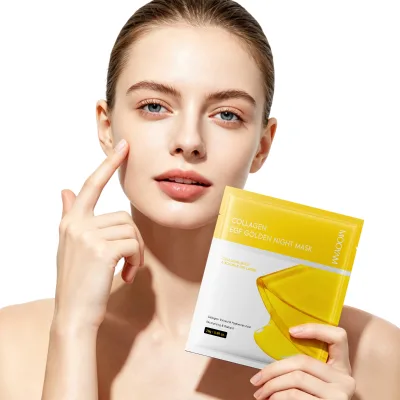 Private Label OEM Collagen EGF Golden Night Mask Sheet Moist Jelly Texture for Daily Night Facial Skin Repair Hydrating Box Mask