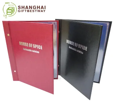 High Quality Chicago Customized logo Leather A4 Restaurant Menu