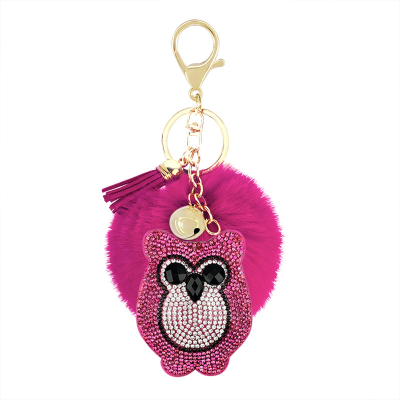 Owl BlingBling Pom Pom Keychain