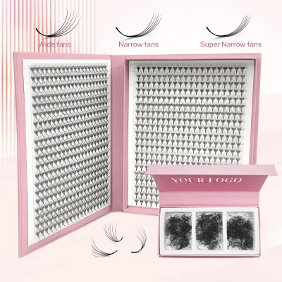 Customized Extra Narrow Lash Super Narrow Premade Cashmere Fans Mink Narrow Premade Fans Pre Made Eyelash Fans