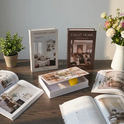 New Magnetic Lid Fake Book Storage Box Dual Use Decor & Storage Desktop Decor Book for Showroom
