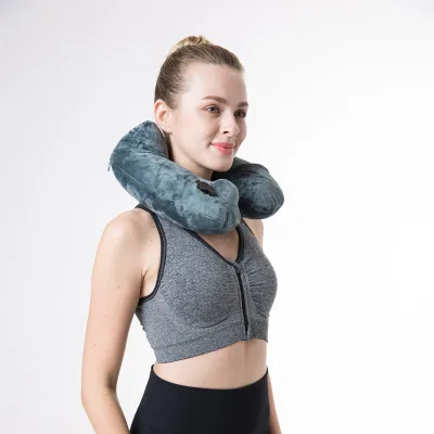 Hot Sale Portable Travel Inflatable Folding Automatic Pressure Pump Inflatable Pillow U-shaped Neck Pillow