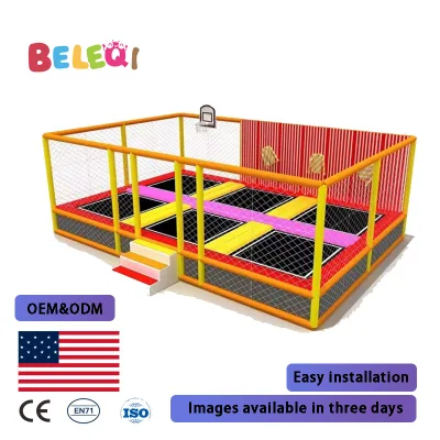 Professional Trampoline Big Indoor Adventure Rectangular Trampoline Park Equipment with Climbing Wall