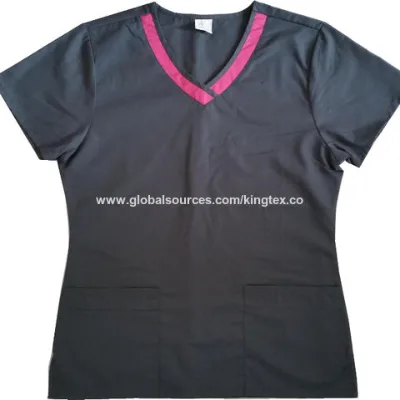 Contrast color V neck Medical Nurse Scrub