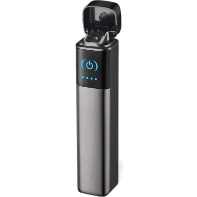 USB Rechargeable Windproof Blue Flame Cigar Lighter with Zinc Alloy Classic Design Portable for Cigar Smoking