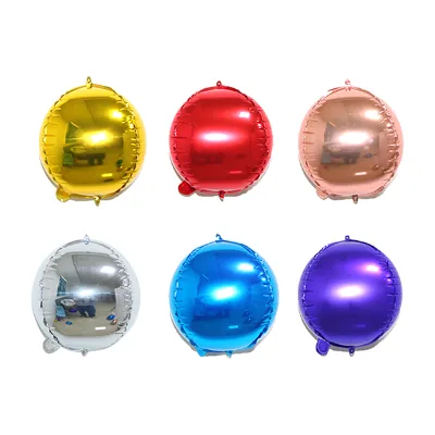 Wholesale 4D Reflective Foil Balloons Gold Silver Round Mylar Balloon for Kids Adult Happy Birthday Decoration