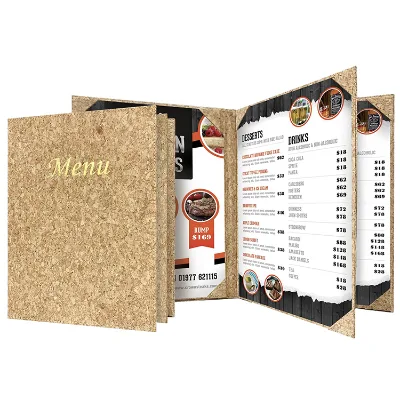 Manufacturer Custom Menu Board with Corner Mount Fixing Menu Book A4 Legal Letter Size Menu Folders for Restaurant