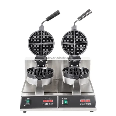 Commercial 8 Pcs Pop Cake Electric Waffle Maker Intelligent Digital Double Head LED Display Waffle Maker for Kids Rotating 180°