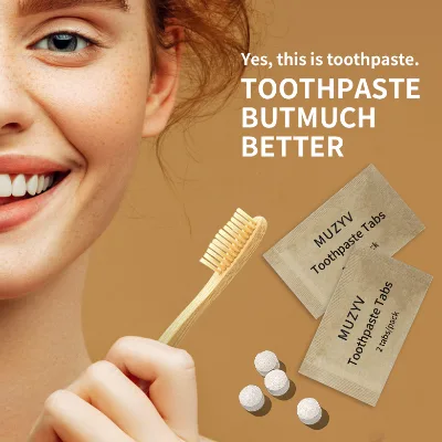 Travel Fluoride Free Custom Nano Whitening Solid Toothpaste Private Label Natural Baking Soda Mini Toothpaste Pills