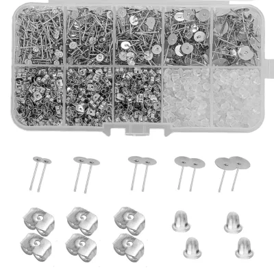 Jewelry Making Toys Kit Metallic Flat Back Studs Base Backs Gold Silver for Leather Stud Clay Pearl Earthenware Jewelry Making